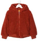 Off-White Kids hoodie zippée en peau lainée artificielle - Orange - thumbnail