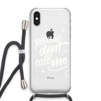 Don't call: iPhone X Transparant Hoesje met koord Don't call: iPhone X Transparant Hoesje met koord