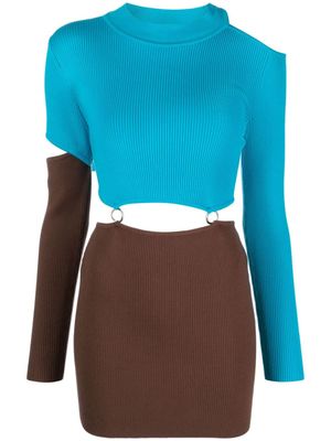 Andersson Bell robe bicolore à découpes - Bleu