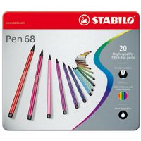 Pen 68 viltstiften in metalen doos, 20 stuks
