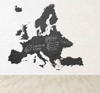 Muursticker wereldkaart Europa krijtbord