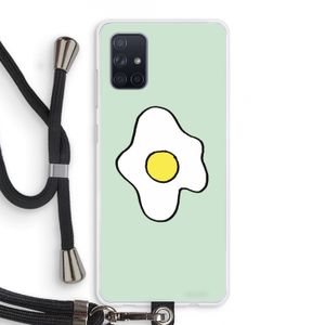 Spiegelei: Samsung Galaxy A71 Transparant Hoesje met koord