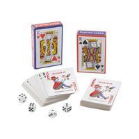 Grafix - 2x Pakjes speelkaarten inclusief 4 dobbelstenen   - - thumbnail