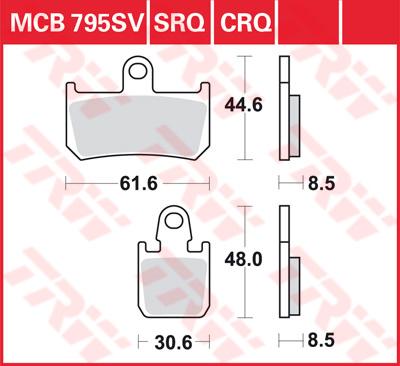 TRW Remblokken, en remschoenen voor de moto, MCB795CRQ Hyper carbon