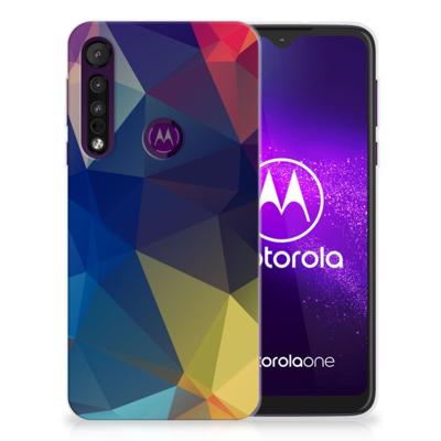 Motorola One Macro | TPU Hoesje | Polygon Dark