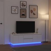 Tv-meubel met LED-verlichting 160,5x41x50 cm wit