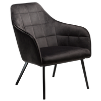 EMBRACE lounge stoel Danform - zwart velours - thumbnail