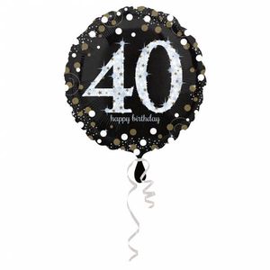 FolieBallon 40 jaar happy birthday zilver 43cm