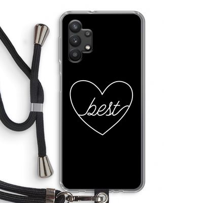 Best heart black: Samsung Galaxy A32 5G Transparant Hoesje met koord