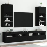 Tv-meubels met LED-verlichting 2 st 40,5x30x90 cm zwart - thumbnail