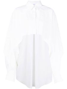 Mugler chemise en coton à ourlet asymétrique - Blanc