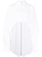 Mugler chemise en coton à ourlet asymétrique - Blanc