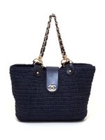 CHANEL Pre-Owned sac cabas tressé à loquet CC (2005-2006) - Bleu