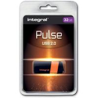 Integral Pulse USB 2.0 stick, 32 GB, zwart/oranje