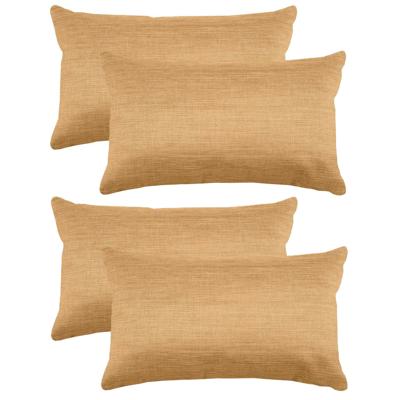 Stof Textile sierkussen Bea - 4x - camel - 30 x 50 cm - bank kussens - polyester