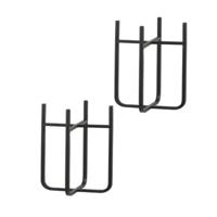Mica Decorations - Set van 2x stuks - bloempot plantenstandaard/verhoger - zwart - H25 x B16 cm