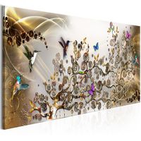 Schilderij - Dans van de Kolibrie , goudlook