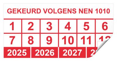 Keuringssticker gekeurd volgens NEN 1010 rechthoek 50 x 25 mm - 100 stuks (op rol)