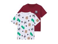 lupilu 2 kinder T-shirts (Rood/wit, 110/116)