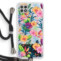 Tropisch 2: Samsung Galaxy A22 4G Transparant Hoesje met koord