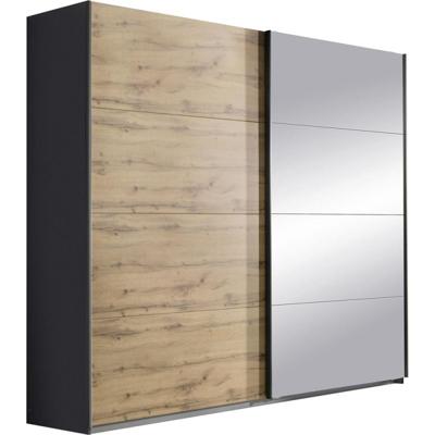 Kledingkast Quadro B181xH210cm Eiken-grijs incl. 2 legplanken en 2 roedes