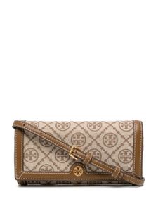 Tory Burch pochette à motif monogrammé - Marron