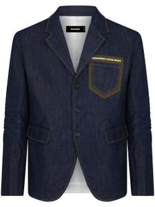 DSQUARED2 blazer en jean à simple boutonnage - Bleu