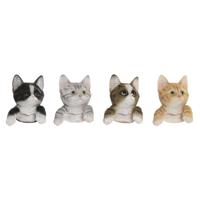 Decoratieve figuren Home ESPRIT Bruin Zwart Grijs 8 x 8 x 10 cm (4 Stuks)