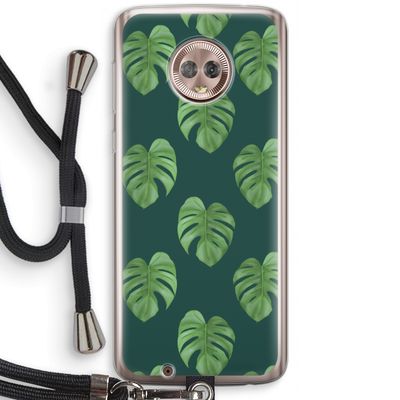Monstera leaves: Motorola Moto G6 Transparant Hoesje met koord