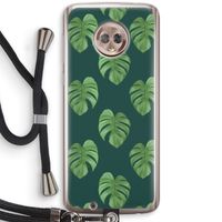 Monstera leaves: Motorola Moto G6 Transparant Hoesje met koord