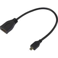 Raspberry Pi® HDMI-adapter Raspberry Pi [1x HDMI-stekker D micro - 1x HDMI-bus] 23.5 cm Zwart