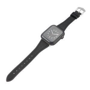 Bandje geschikt voor Apple Watch 38/40MM - Maat L - Sportband - Horlogebandje - Polsband - Kunstleer - Zwart