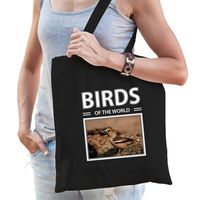 Katoenen tasje appelvinkjes vogel zwart - birds of the world appelvink cadeau tas