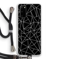 Geometrische lijnen wit: Samsung Galaxy S20 Transparant Hoesje met koord