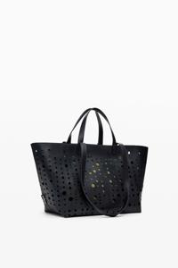 Shopper tas met cirkels - BLACK - U