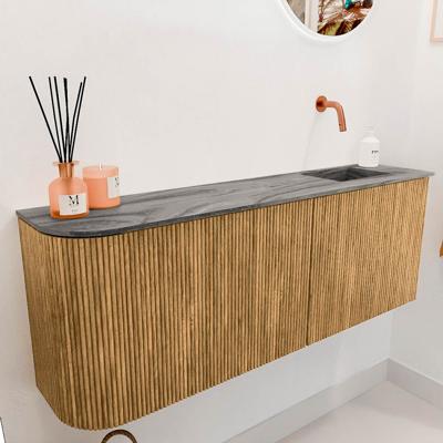 Toiletmeubel Mondiaz Joya Dlux | 111.6 cm | Meubelkleur Oak | Faye wastafel Sombra Wasbak Rechts | Zonder kraangat(en)