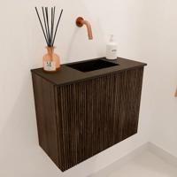Toiletmeubel Mondiaz Joya | 50 cm | Meubelkleur Walnut | Faye wastafel Urban Rechts | Zonder kraangat(en) Toiletmeubel Mondiaz Joya | 50 cm | Meubelkleur Walnut | Faye wastafel Urban Rechts | Zonder kraangat(en)