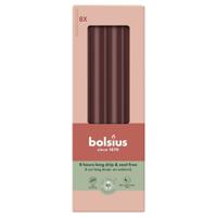 Bolsius dinerkaars 8 stuks velvet red 23 cm
