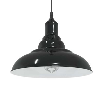 Hanglamp in hoogte verstelbaar E27 31 cm metaal glanzend zwart
