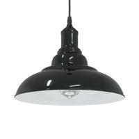 Hanglamp in hoogte verstelbaar E27 31 cm metaal glanzend zwart Hanglamp in hoogte verstelbaar E27 31 cm metaal glanzend zwart