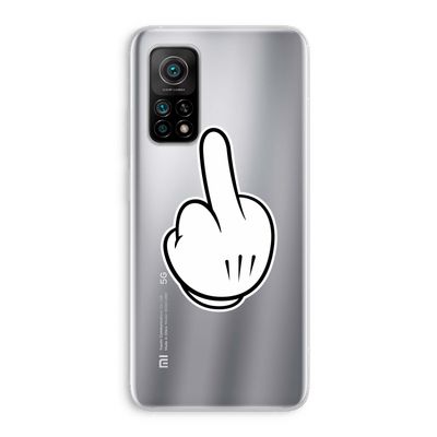 Middle finger white: Xiaomi Mi 10T 5G Transparant Hoesje