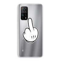 Middle finger white: Xiaomi Mi 10T 5G Transparant Hoesje