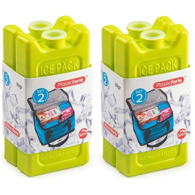 Plasticforte kleine koelelementen - 4x stuks - groen - 11 x 5.5 cm - kunststof - goede kwaliteit