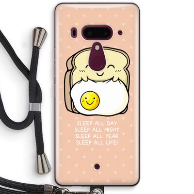 Sleep All Day: HTC U12+ Transparant Hoesje met koord