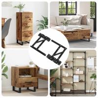 Bed liftmechanisme 2 pcs Zwart 34 x 9.5 x 4 mm IJzer