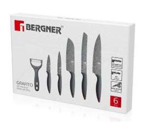 Bergner BG-39325-GY set keukenbestek & -messen 6 stuk(s) Messenset