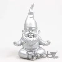 Kabouter yoga 11x14x20cm zilver