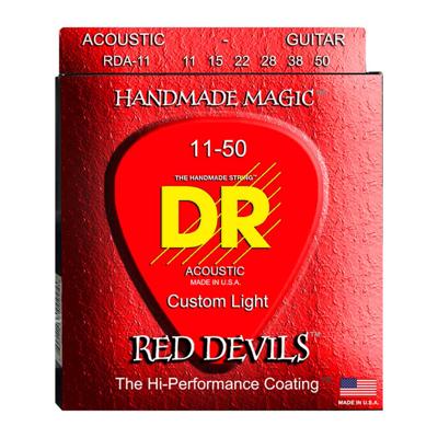 DR Strings RDA-11 Red Devils Akoestische Snaren (11-50), K3 Coating - Aanbieding, op = op