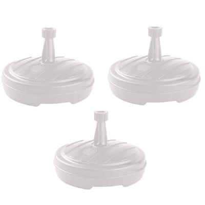 Parasolvoet - 3x - rond - wit - 13 liter - D45 cm - parasolhouder - vulbaar