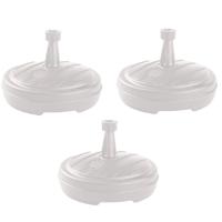 Parasolvoet - 3x - rond - wit - 13 liter - D45 cm - parasolhouder - vulbaar